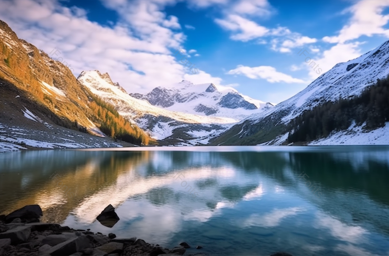 蓝黄色冬天冬季雪山河流风景背影,高清,摄影图,摄影图片,图片大全,摄影图免费下载